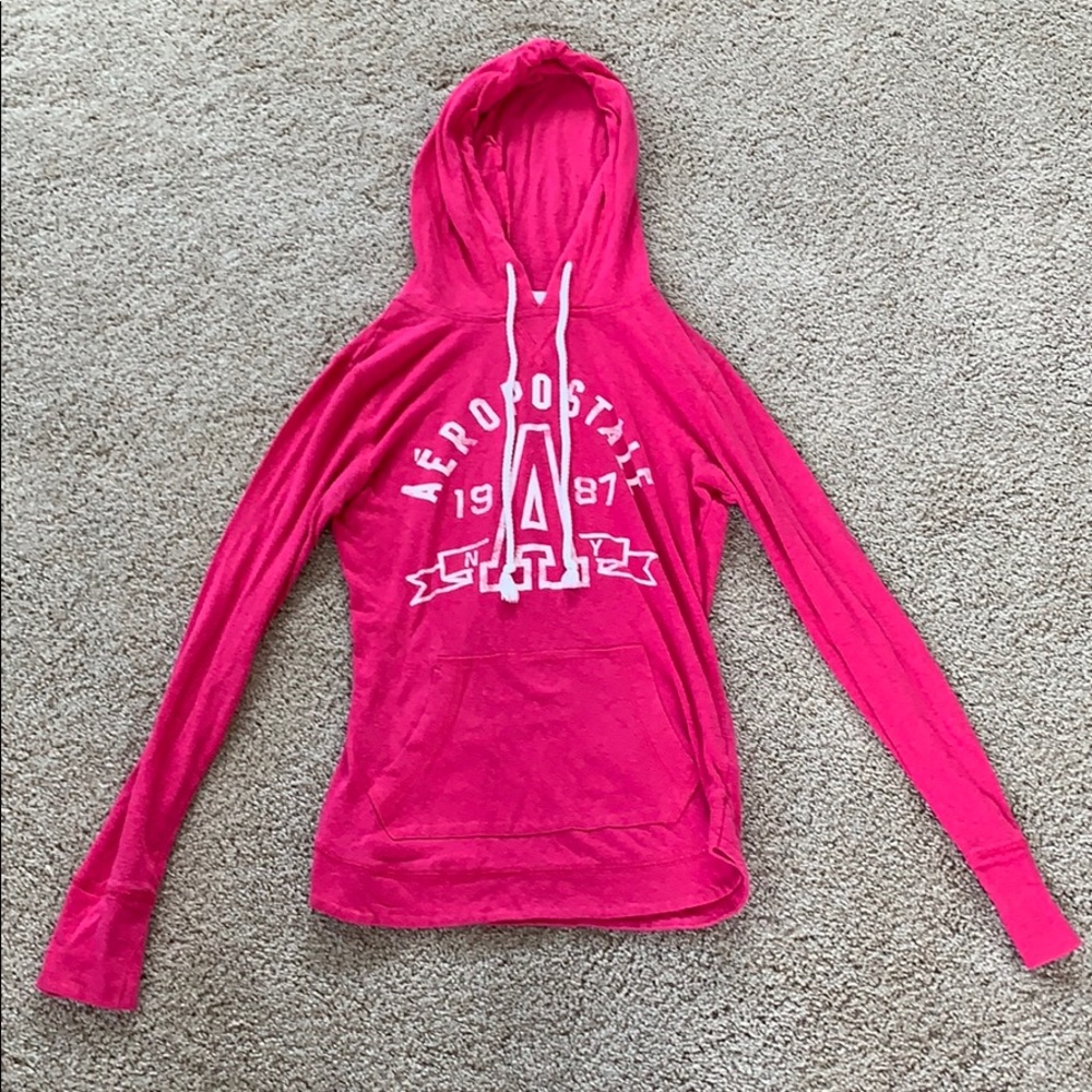 Hooded pink light weight sweatshirt